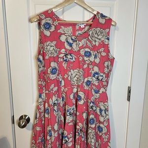 Vicki Wayne pink floral sleeveless dress sz 16 *EUC*